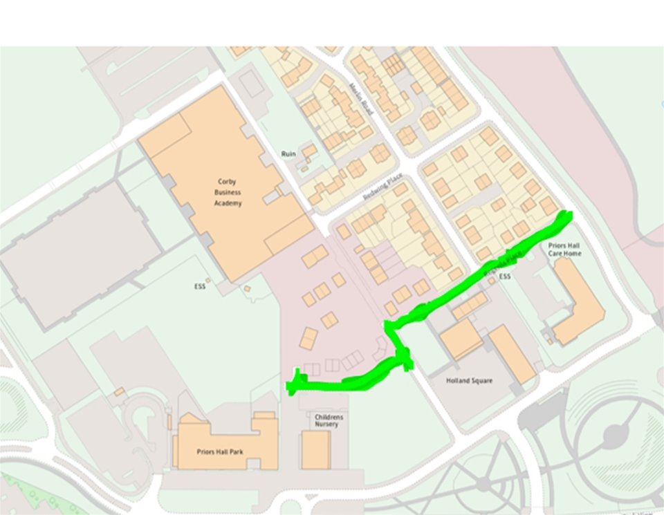 Final surfacing to roads and footpaths at District Centre (NN17 5GT) 16-19 Oct 23