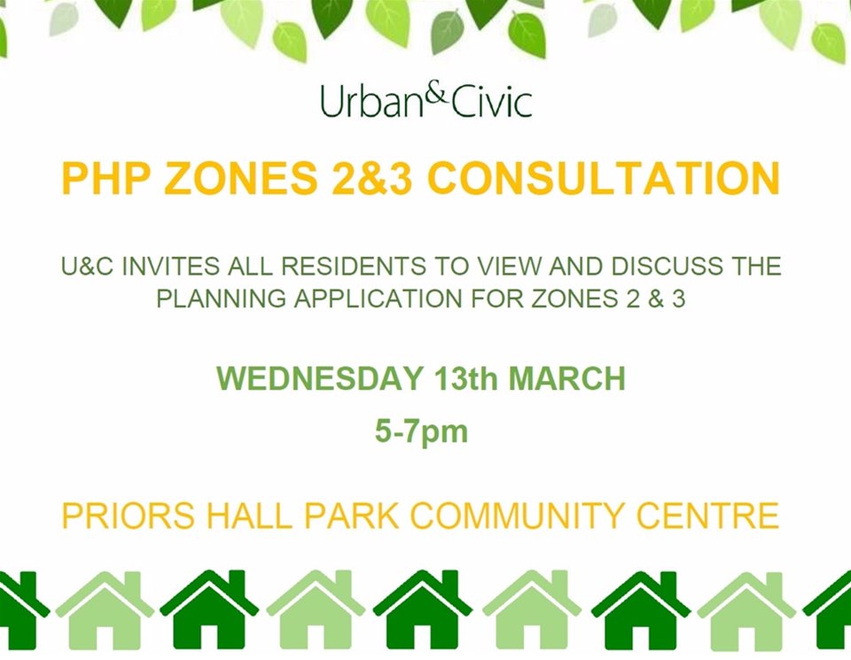 Priors Hall Park Zones 2 & 3 Consultation event
